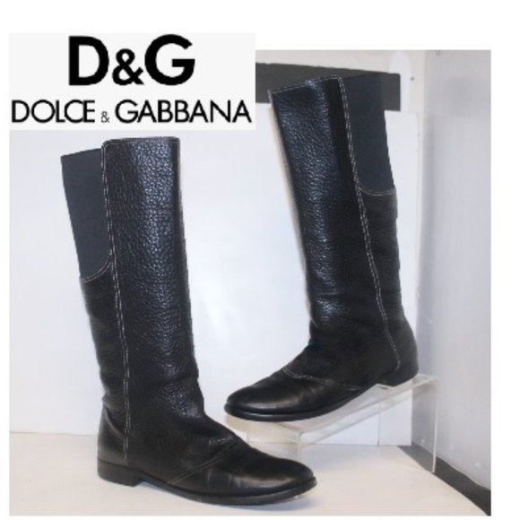 Authentic Dolce & Gabbana Tall Knee High Riding Style Boots - Picture 1 of 16